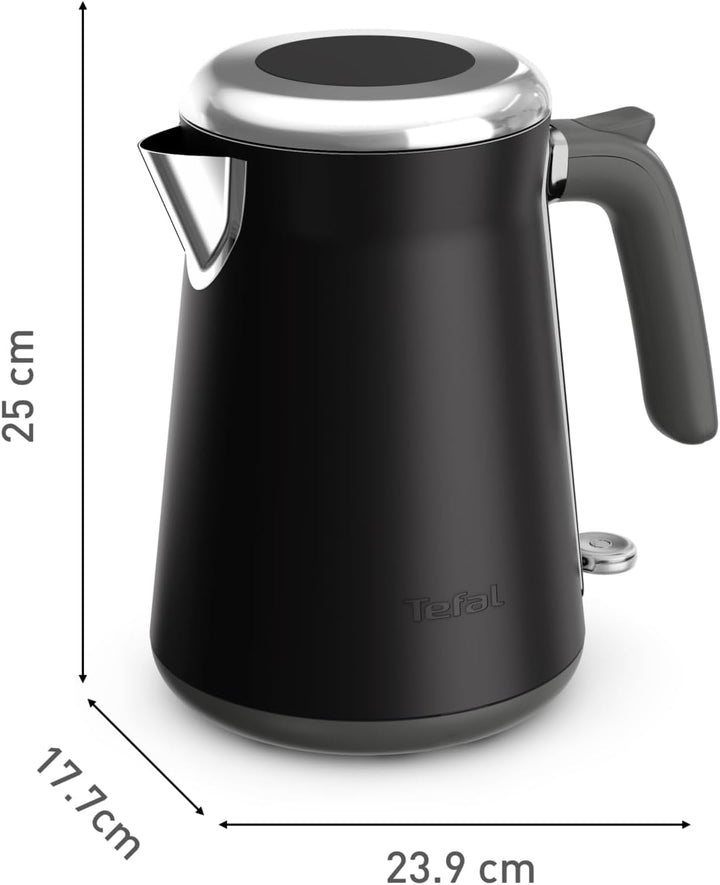 Tefal Collection Edelstahlwasserkocher im Retrostil, 1,7 l Fassungsvermögen, 2400 W, Einhändiges Öff
