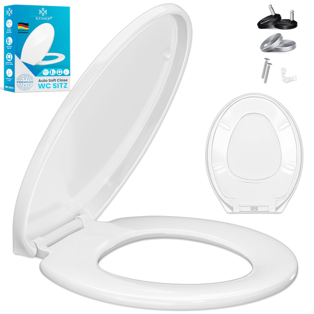 KESSER® WC Sitz mit Absenkautomatik Toilettendeckel Quick-Release-Funktion und Softclose - einfache