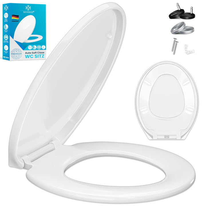 KESSER® WC Sitz mit Absenkautomatik Toilettendeckel Quick-Release-Funktion und Softclose - einfache