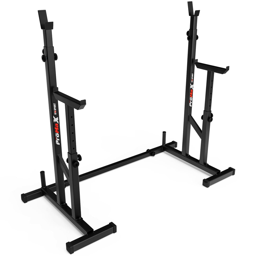 K-Sport: Verstärkte Langhantelablage mit verstellbarer Absicherung bis 250kg belastbar I Squat-Rack