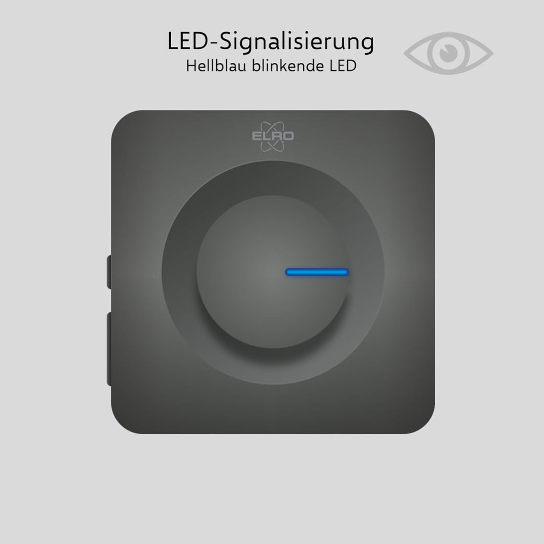 ELRO DB3000 Funk Türklingel Set 2X Plug-in Empfänger für Steckdose - Wasserdicht, 300m Reichweite, 6