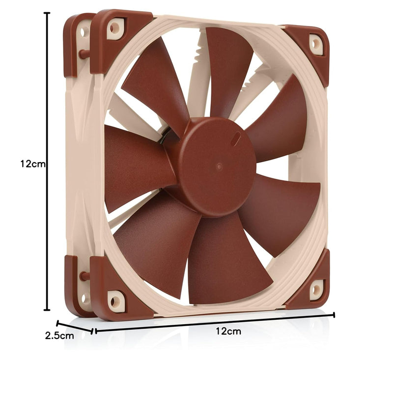 Noctua NF-F12 5V, Leiser Premium-Lüfter mit USB Stromadapterkabel, 3-Pin, 5V Version (120mm, Braun)