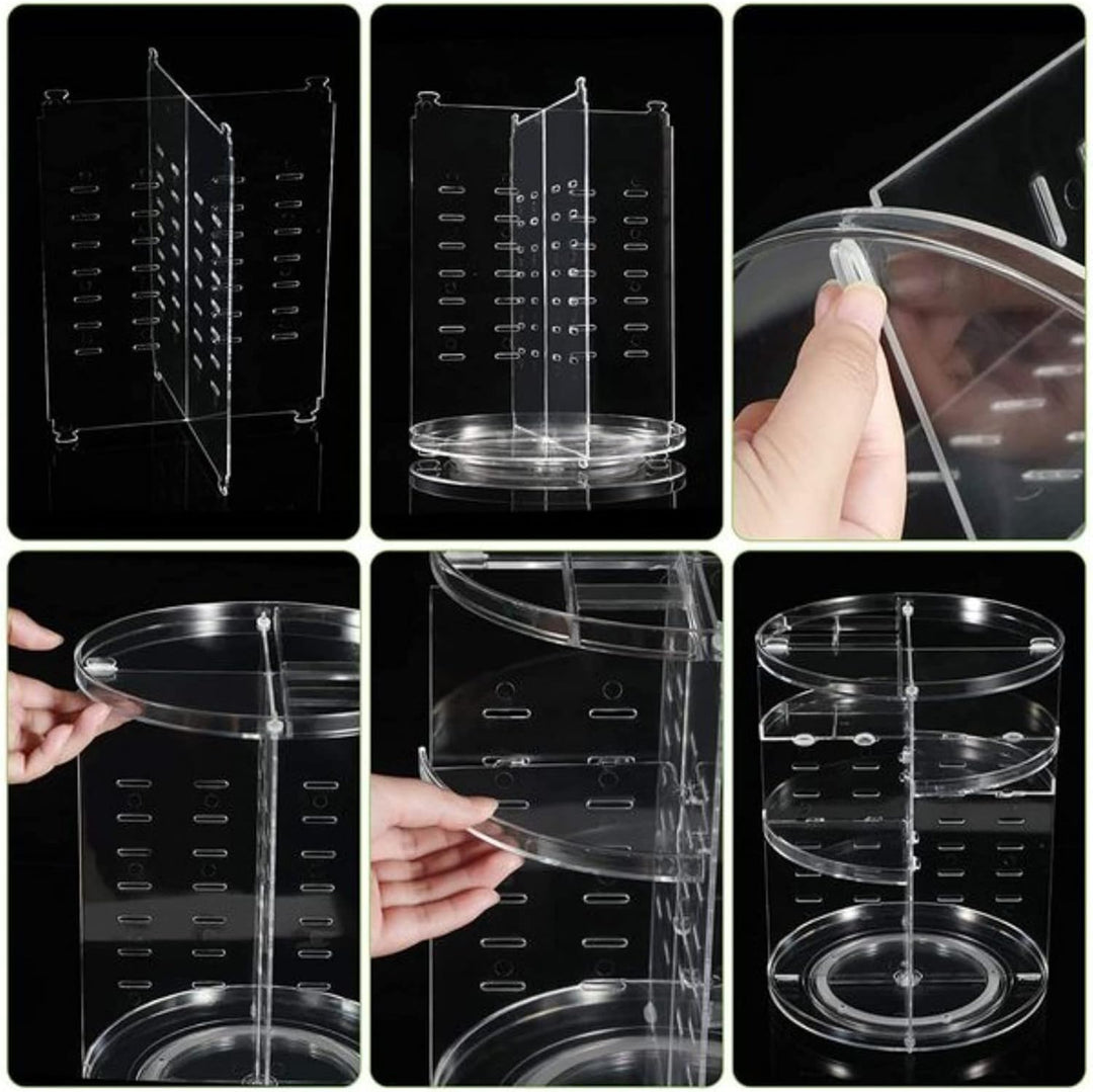 360 ° drehbarer Make up Kosmetik Schönheits Organizer, Makeup Aufbewahrungs Kosmetikbox für Kommode,