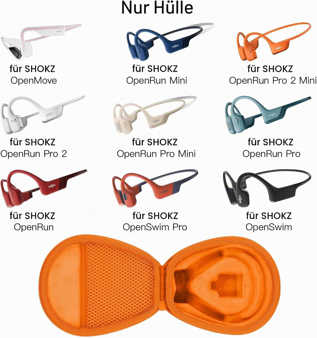 co2CREA für SHOKZ OpenRun Knochenschall Kopfhörer,Schutzhülle Tasche für OpenRun mini/Pro 2 mini/Ope