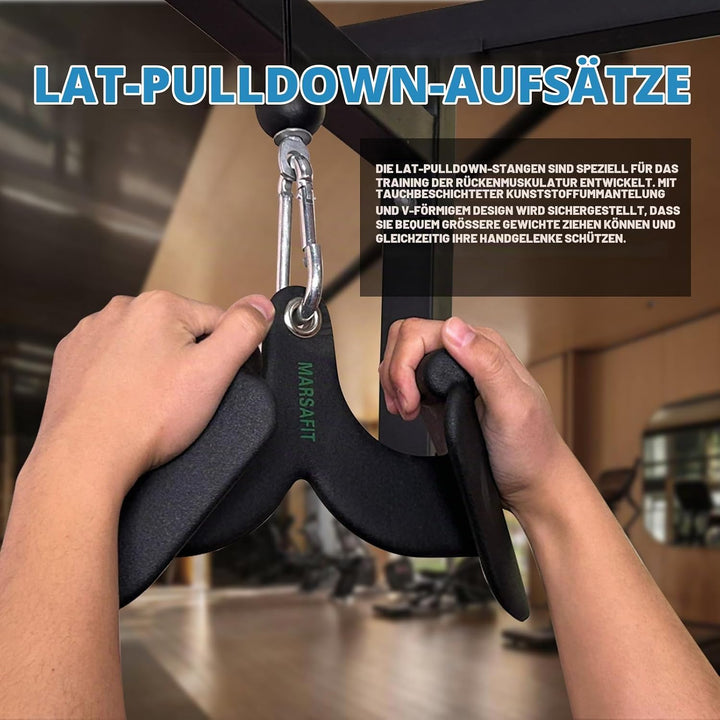 Generisch MARSAFIT Home Gym Fitness Rowing T-bar V-bar Pulley Cable Machine Attachments, Bicep Curl