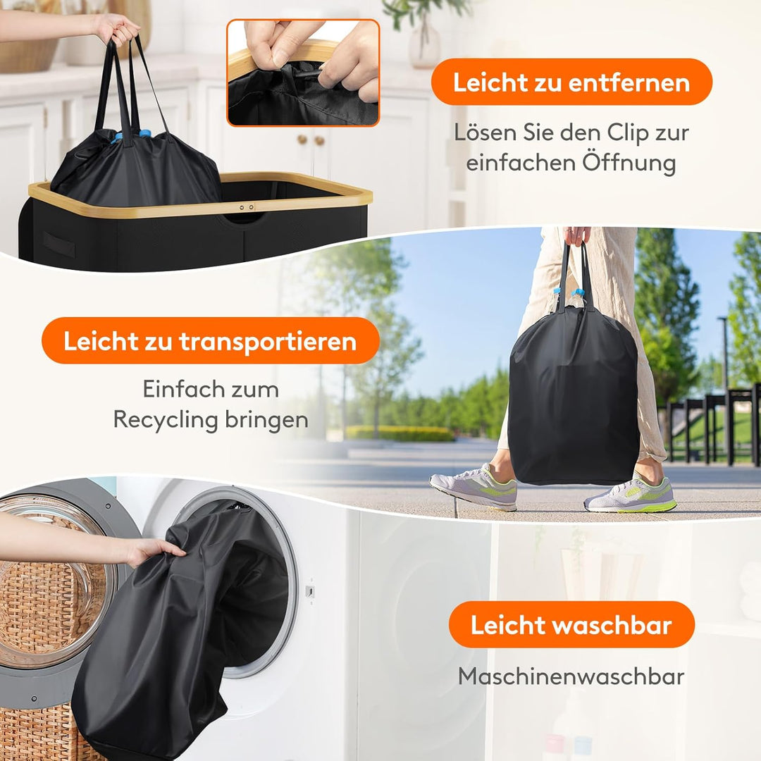 Lifewit 120L Pfandflaschen Sammelbehälter, Flaschen Organizer mit Deckel, Flaschensammler Leergut 2