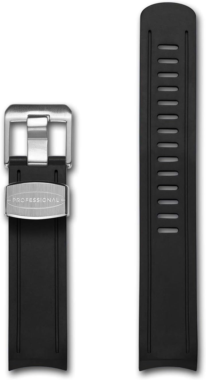 CRAFTER BLUE CB02 Uhrenarmband mit Rundanstoss Gummiband Ersatz für Seiko Sumo SPB101J1,SPB125J1, SP