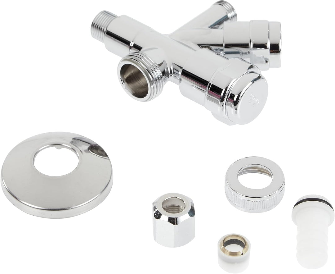 GROHE WAS Kombi-Eckventil verchromt 3/8 Zoll 41070000, 12,4 x 8,4 x 4,6 cm, Silber 12,4 x 8,4 x 4,6