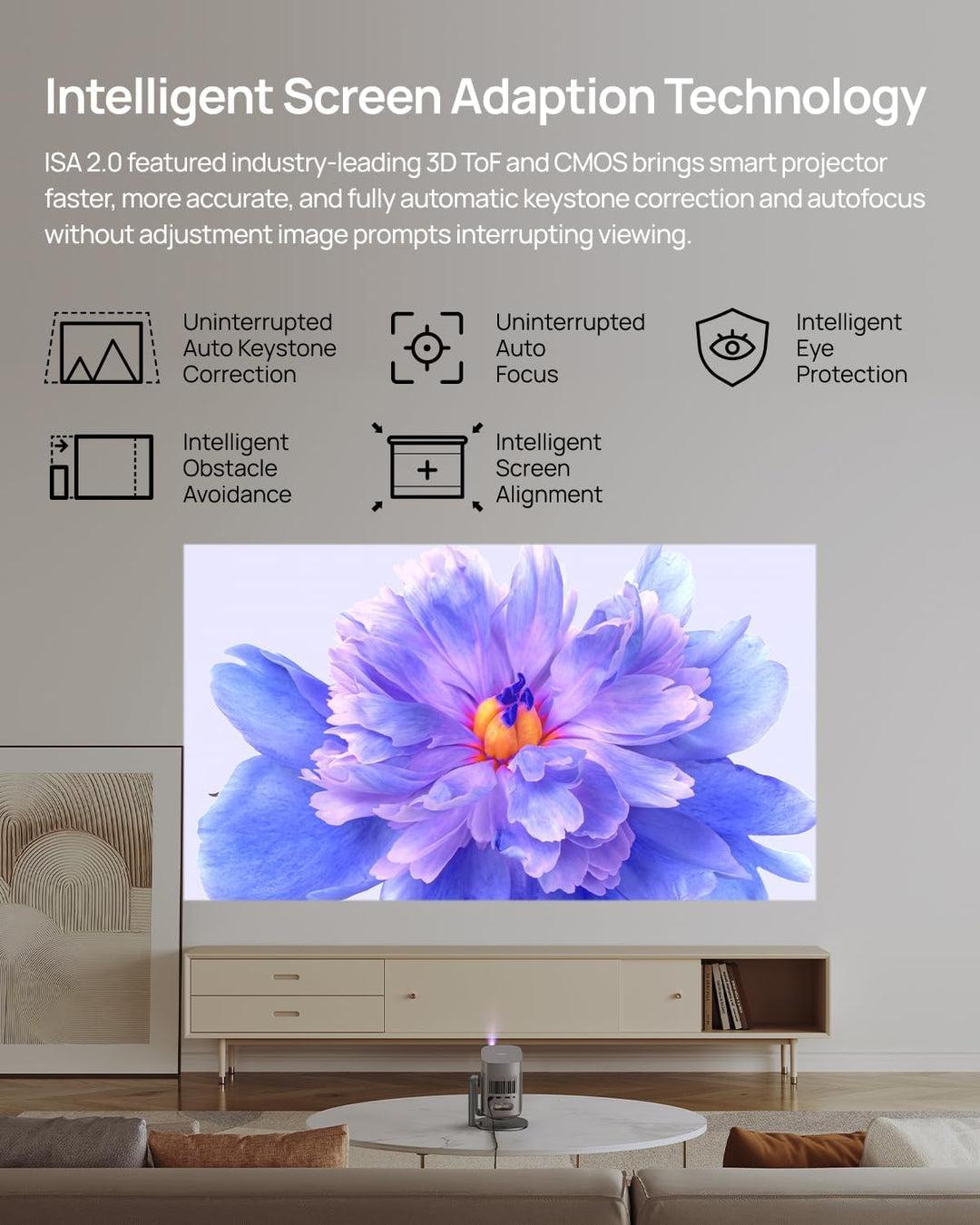 XGIMI MoGo 2 Pro Beamer, 1080P Beamer, mit Mehrwinkelständer, WiFi und Bluetooth, 4K Unterstützt, He