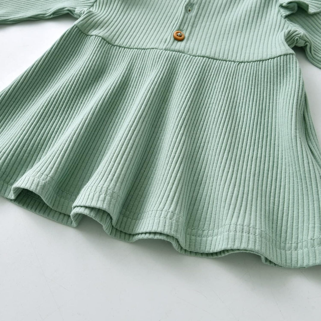 Derouetkia Baby Mädchen Kleidung Kleinkind Mädchen Rüschen Tops Langarm Hose mit Stirnband Outfit Se