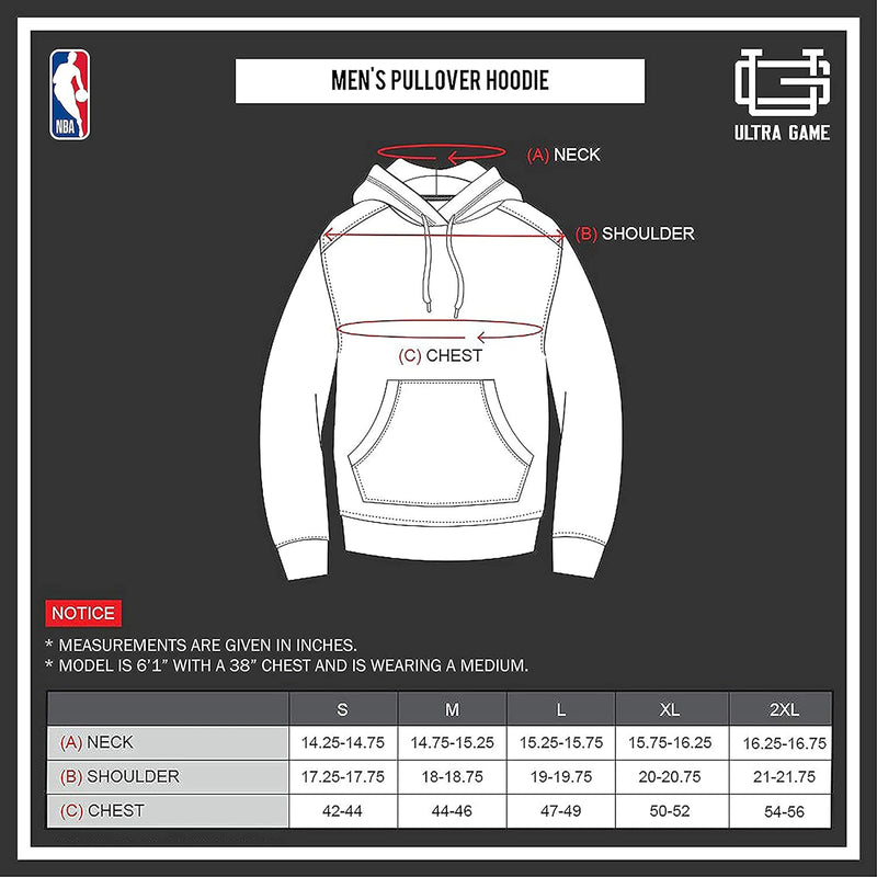 NBA Herren Fleece Hoodie Pullover Sweatshirt Poly Midtown, Herren, Midtown Hoodie M Schwarz, M Schwa