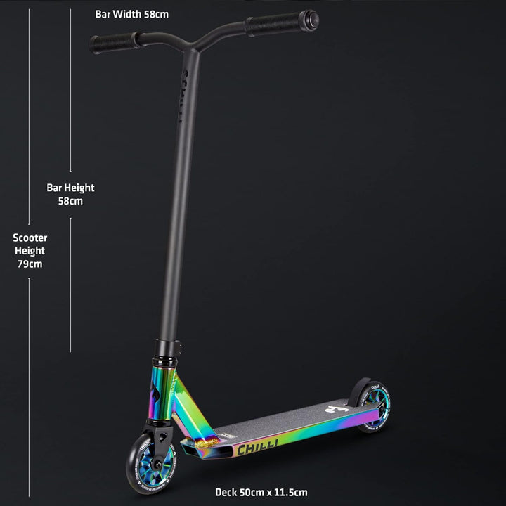 Chilli Pro | All Star Rocky Scooter | Premium Stunt Scooter für Anfänger bis Fortgeschrittene Chrome