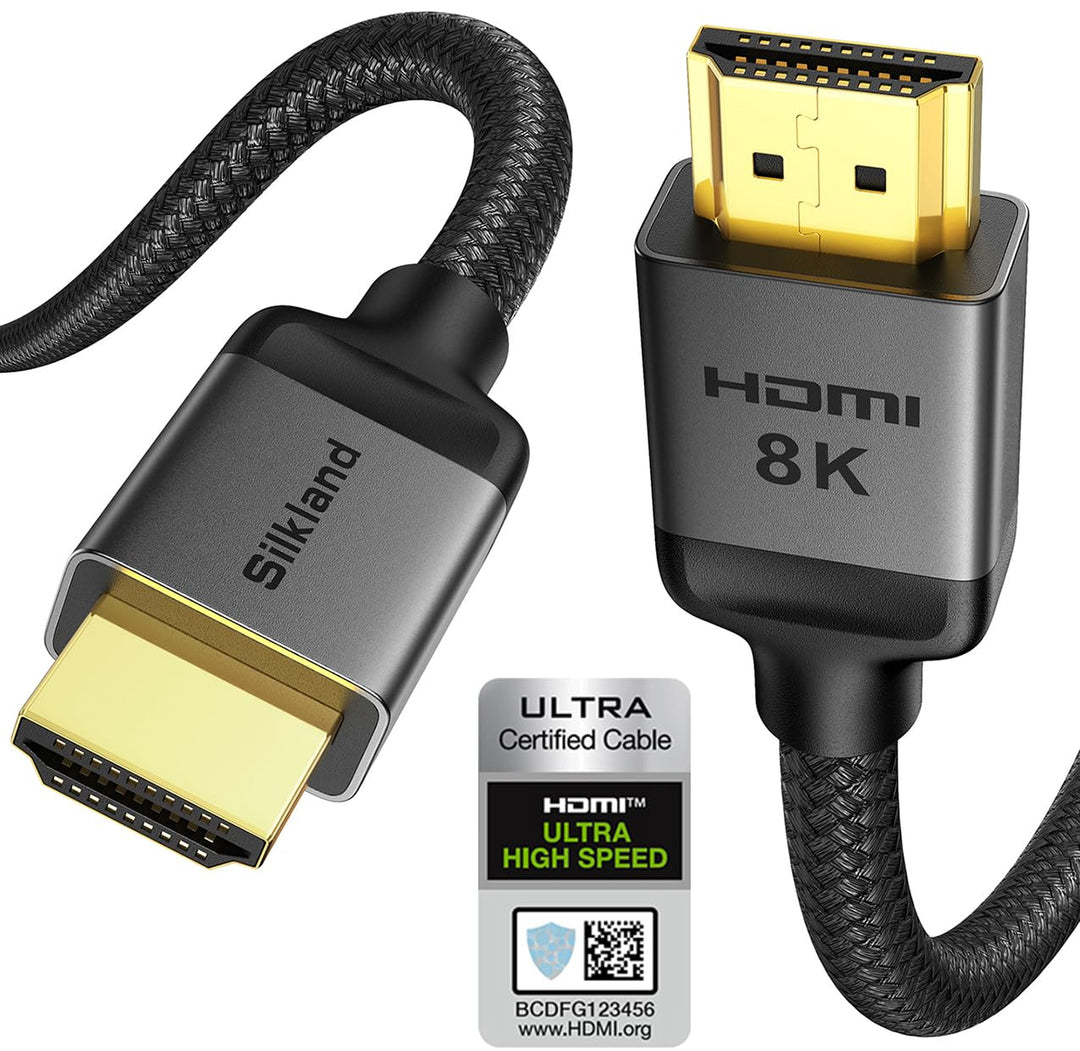 Silkland 10K 8K HDMI 2.1 Kabel 5m, Zertifiziertes HDMI® Kabel 48Gbps, PS5 HDMI Kabel 4K@120Hz 2K@240