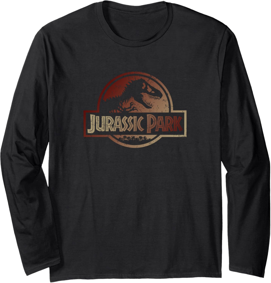 Jurassic Park Distressed Gradient Logo Langarmshirt