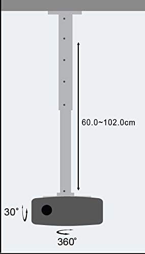 TECHly ICA-PM-102XL Beamer-Deckenhalterung Neigbar Boden-/Deckenabstand (max.): 1020mm Silber 60-102