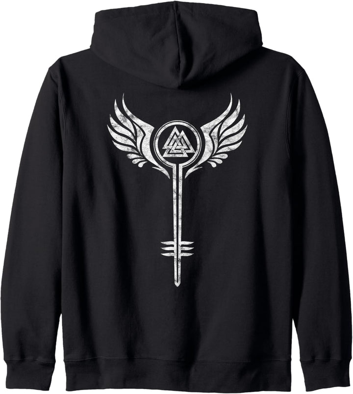 Walküre Schildmaid Symbol Valknut Wikinger Odin Viking Kapuzenjacke