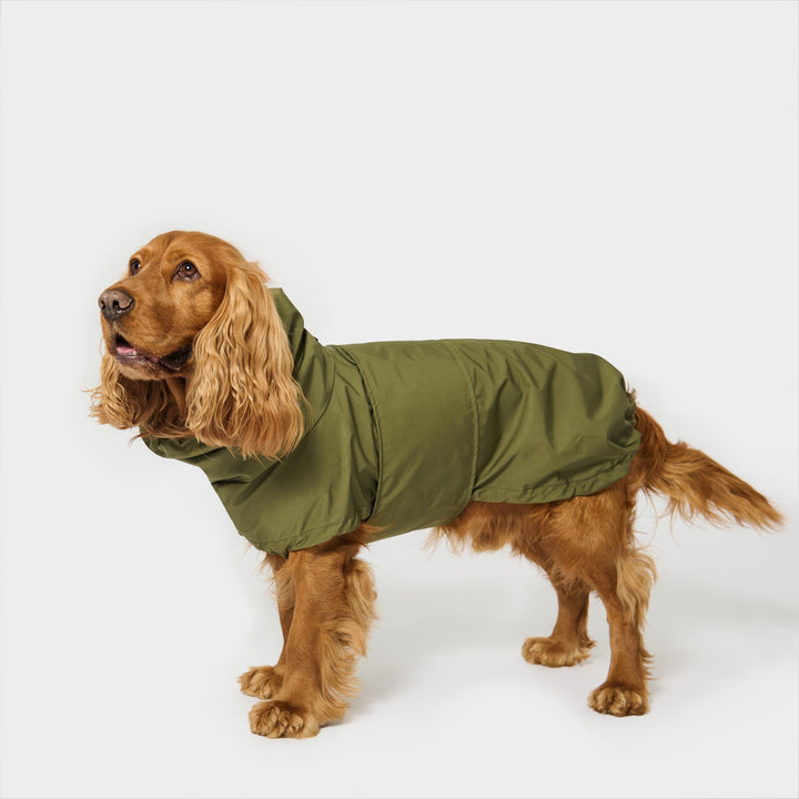 Oskar Hunderegenmantel | Wasserdicht mit Bauchschutz &amp; Geschirröffnung | Reflektierende Hunde-Regenj