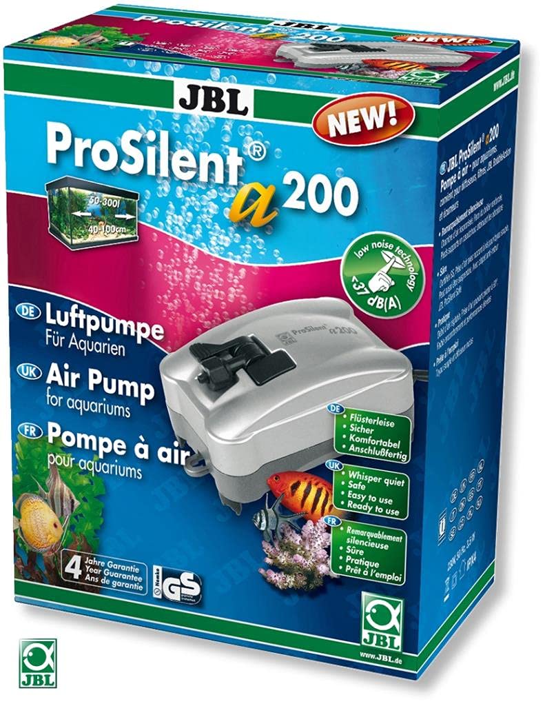JBL ProSilent a200, 6054200, Luftpumpe für Süss- und Meerwasseraquarien von 50 - 300 L, 1 Stück (1er