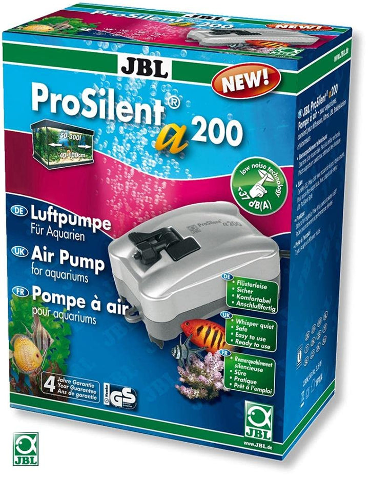 JBL ProSilent a200, 6054200, Luftpumpe für Süss- und Meerwasseraquarien von 50 - 300 L, 1 Stück (1er