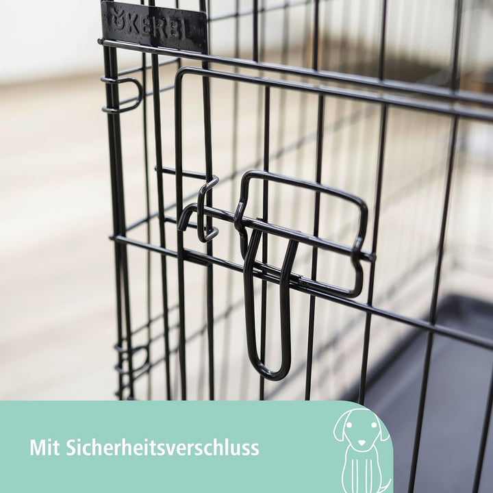 Kerbl 81364 Gittertransportbox, klappbar, 63 x 48 x 57 cm, 1 Tür, schwarz