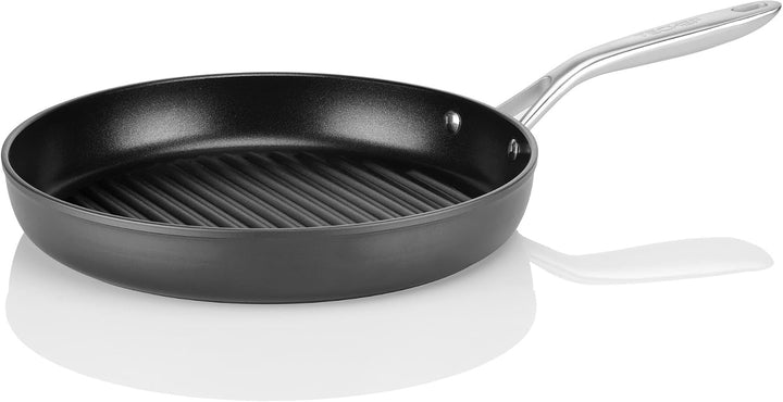 TECHEF OXGP Onyx Collection Grillpfanne, Teflon-Platin-Antihaftbeschichtung, PFOA-frei, 30,5 cm, Alu