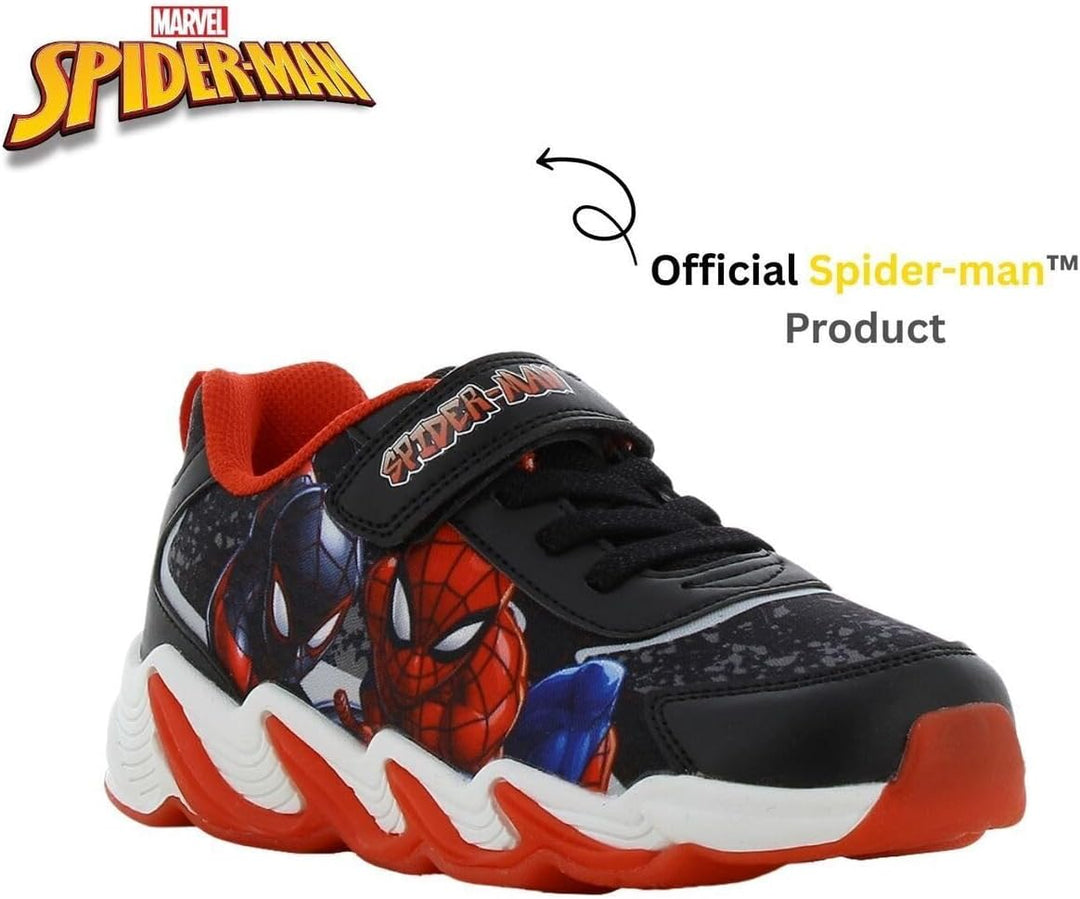 Leomil Spiderman Blinkschuhe Jungen Spiderman Schuhe Kinder, Ideal for Schule und Freizeit 25 EU Sch