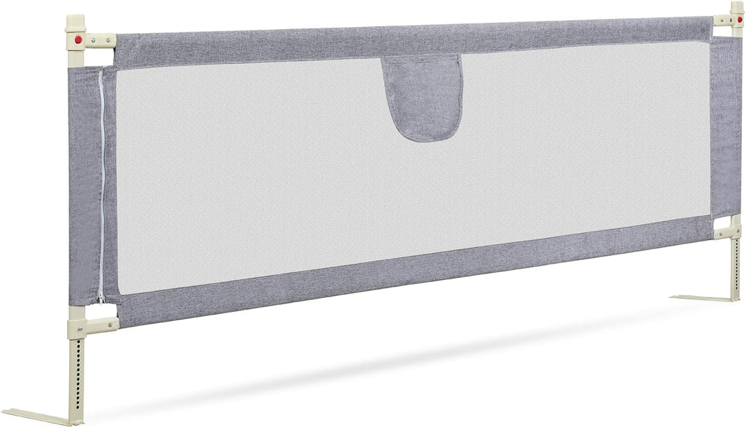 Ikodm 200cm Bettgitter für Kinder, Bettschutzgitter Höhenverstellbar von 64-96cm, Rausfallschutz Bet