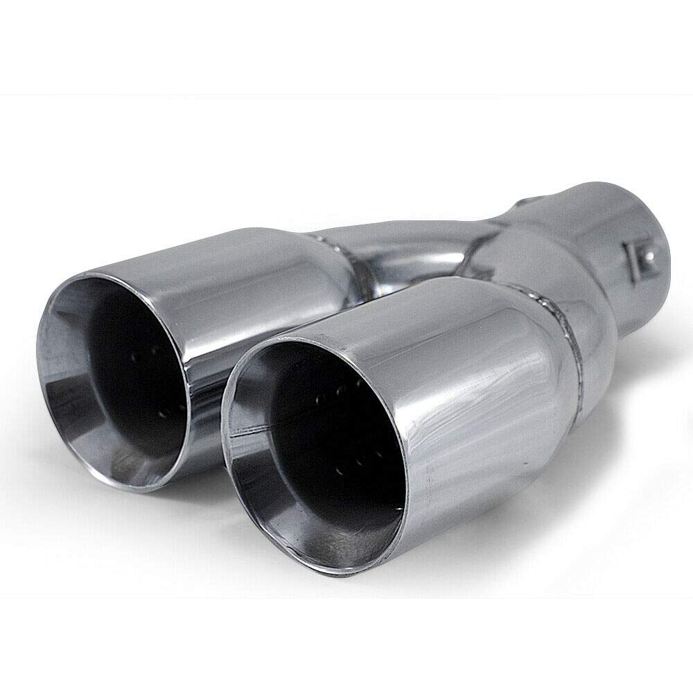 Doppel Auspuffblende Endrohr Auspuff Universell Schalldampf Doppelendrohr Sport Sportauspuff Blende