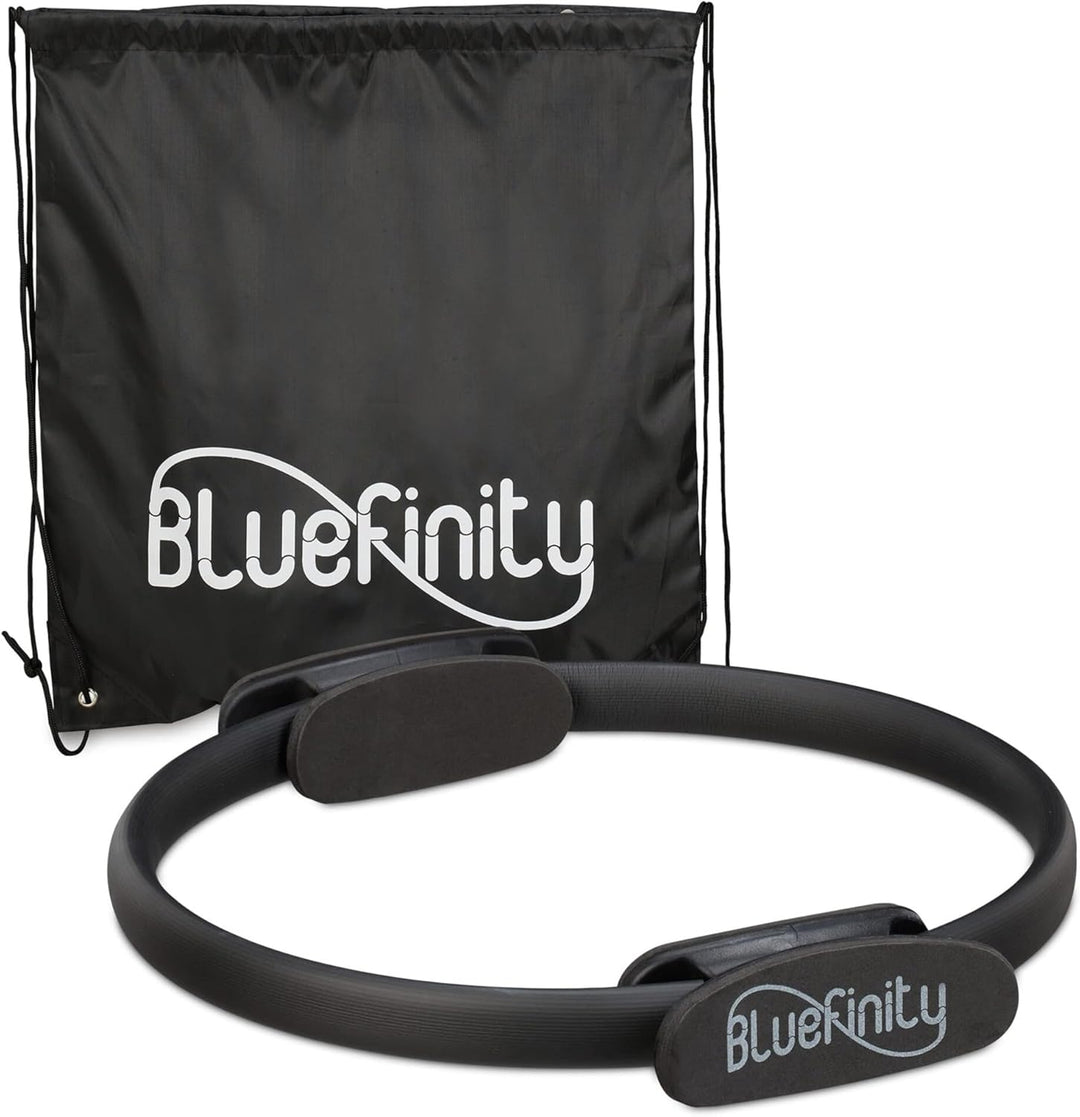 Bluefinity Pilates Ring mit Übungen, Doppelgriff, gepolstert, Widerstandsring Yoga, Fiberglas, Ring