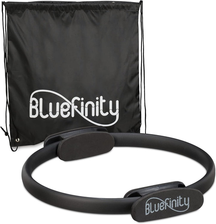 Bluefinity Pilates Ring mit Übungen, Doppelgriff, gepolstert, Widerstandsring Yoga, Fiberglas, Ring