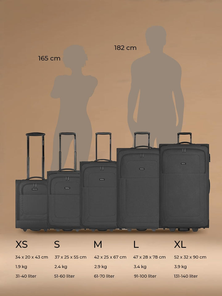 REDOLZ Underseater CABIN XS-Handgepäck-Trolley mit 2 Rollen & Liquid-Bag | 34 x 20 x 43 cm | Weichsc