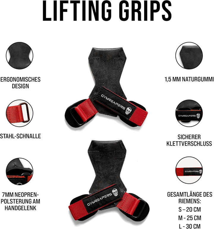 Gewichthebergriffe (Paar) für schweres Powerlifting, Kreuzheben, Rudern, Klimmzüge, mit Neopren-gepo