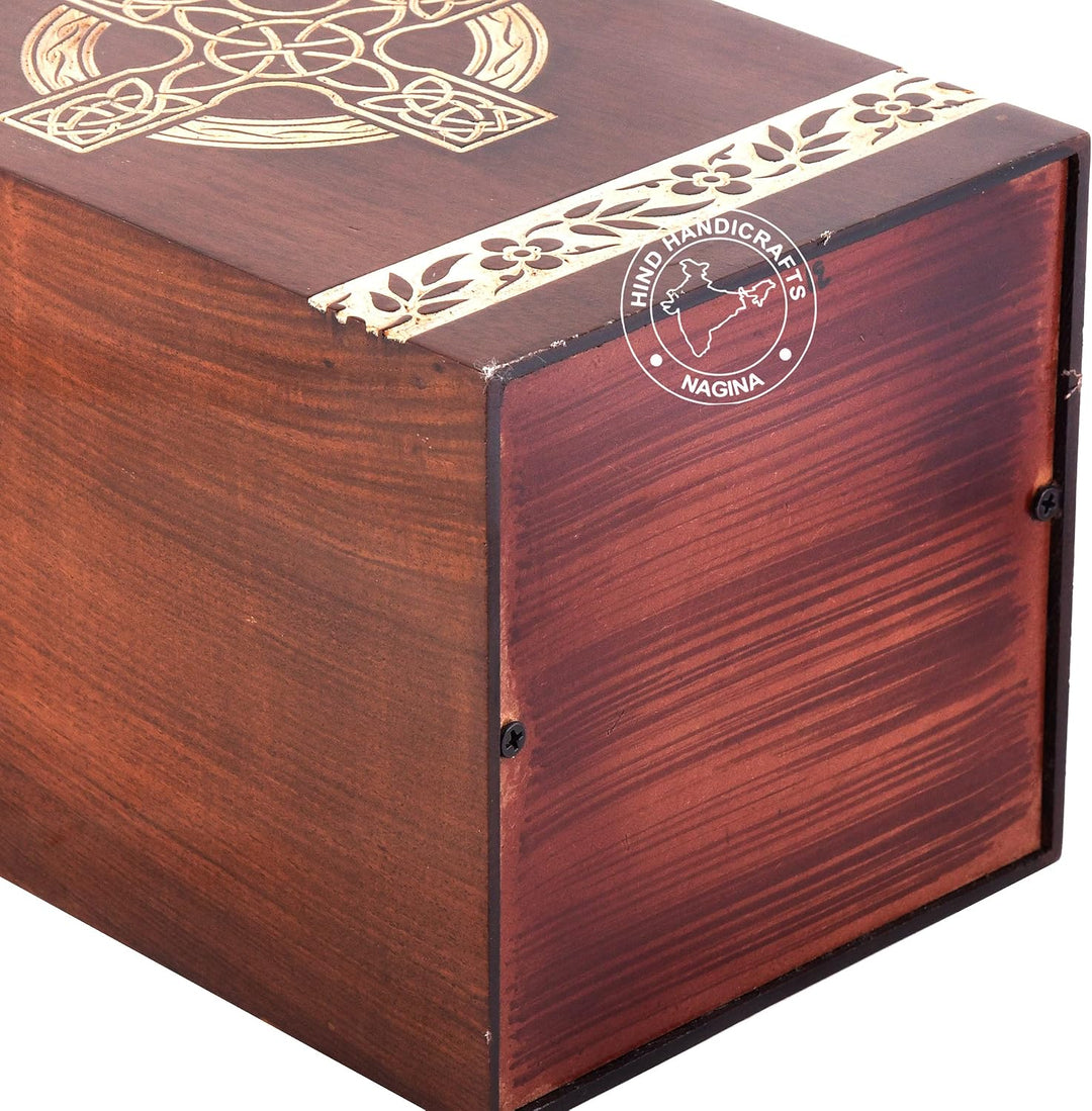 Rosewood Urnen für menschliche Asche Erwachsene Gross - Holzurne für Kolumbarium - Beerdigungsurne B