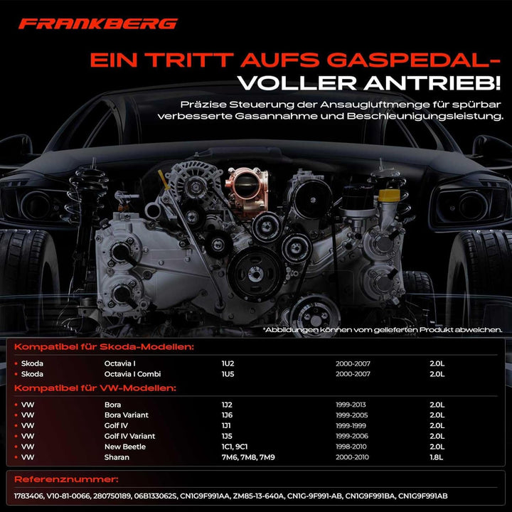 Frankberg Drosselklappe Drosselklappenstutzen für Octavia B-o-r-a Golf IV 1J1 New Beetle 1C1 S-h-a-r