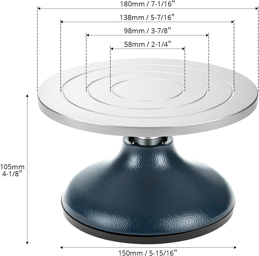 QWORK® Drehscheibe Töpfern, Töpferscheibe 18cm mit Stabile Basis, für Keramik und Kunsthandwerk