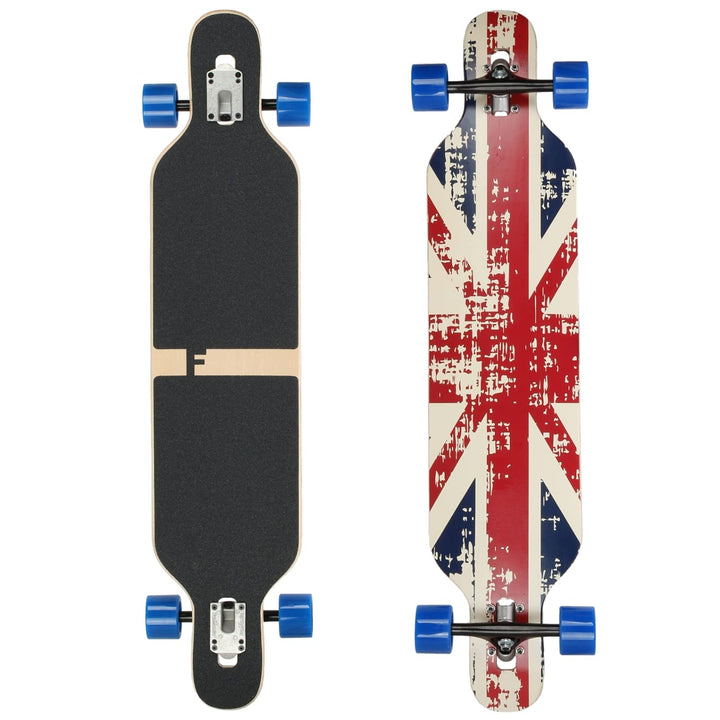 FunTomia Longboard mit 3 Flex Stufen Drop Through Cruiser Komplettboard Mach1 Speed Kugellager T-Too
