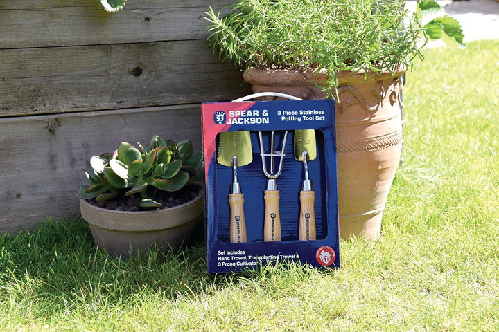 Spear & Jackson POTTING3PS Einpflanz-Werkzeugset, Edelstahl, 3-teilig Potting Tool Set, Potting Tool
