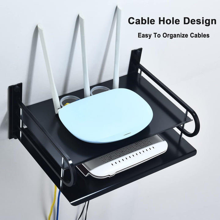 HNVNER Projektor Wand Regal, Router Ablage, Kabelboxen Halterung Multimedia Wandständer für AV-Recei