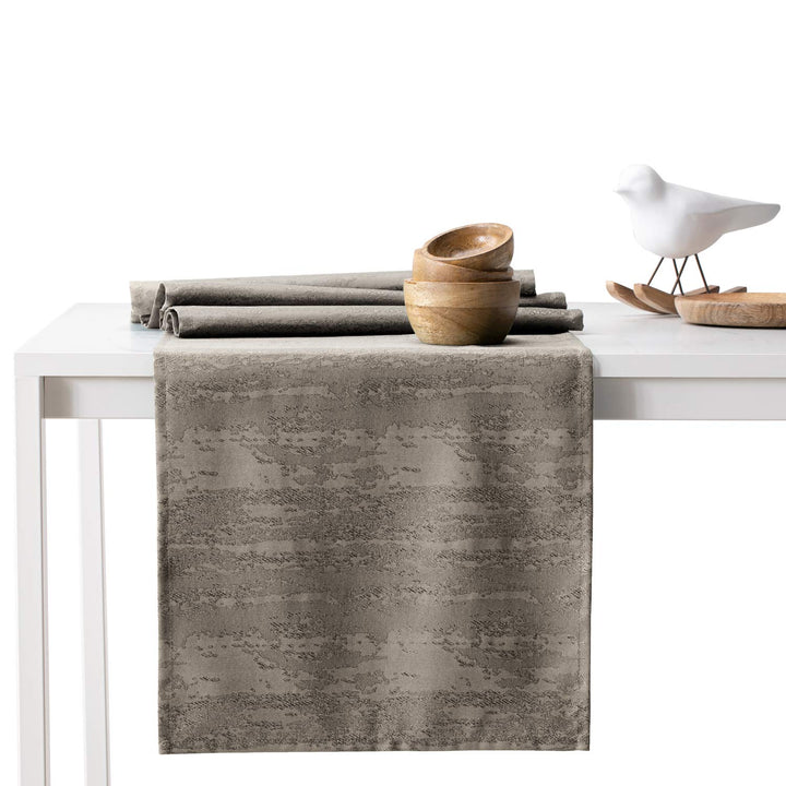 AmeliaHome Tischläufer Set 35x250 cm und 115x250 cm Lotuseffekt Wasserabweisend Schlangenhautmuster