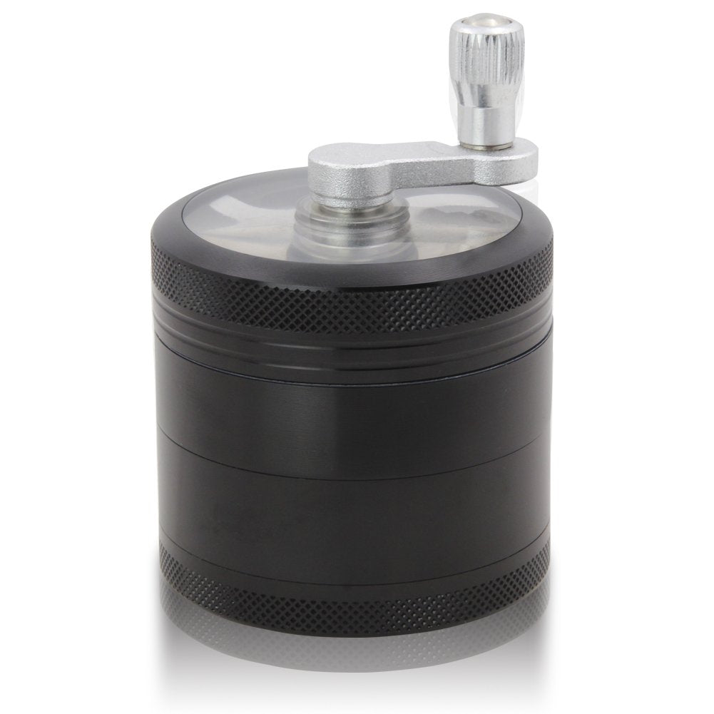 DCOU Handkurbel Premium Mühle unzerbrechlich CNC Aluminium Metall Mahler Schleifer 4 Teile Ø55mm Sch