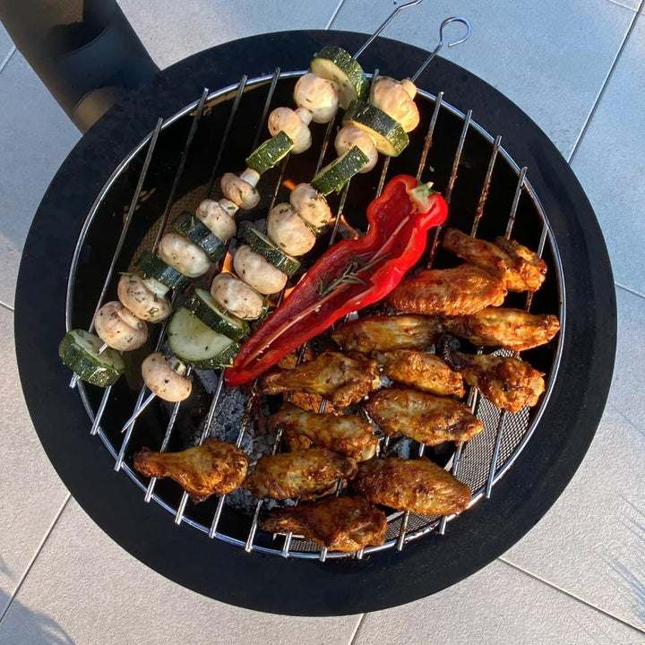 Terrassenofen - Gartenofen - Grill - Terrassenofen - Gartenkamin mit Grill - Schwarz