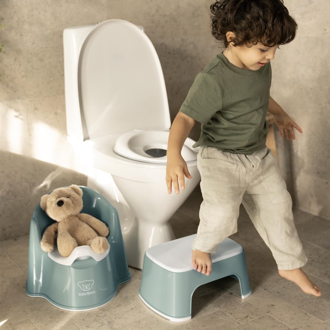 Babybjörn Toilettensitz, Weiss/Grau + Tritthocker, Weiss/Grau Toilettensitz + Tritthocker Weiss/Grau