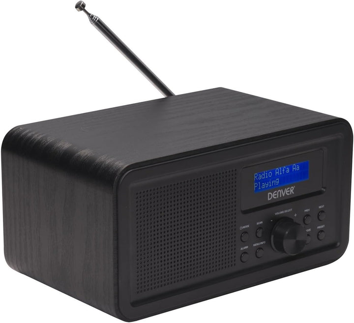 Denver DAB-30 DAB+ Radio mit FM Tuner und Weckerfunktion, Schwarz