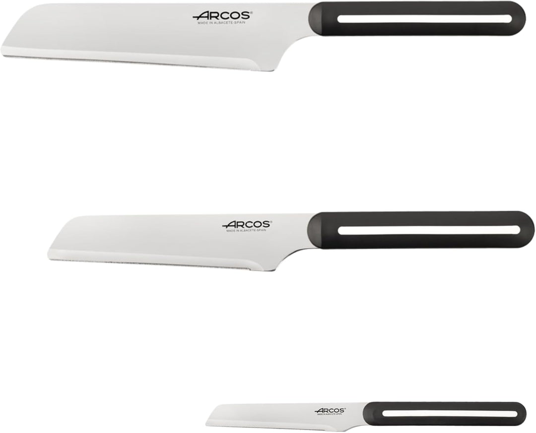 Arcos Küchenmesser Set 3-teilig - Microdentierte Klinge für präzisen Schnitt - Ergonomischer Griff -