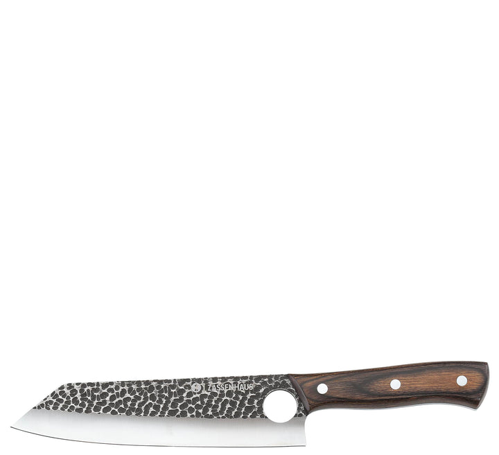Zassenhaus Kochmesser HUNTER 19 cm, handgefertigter Klingenstahl mit Loch, Griff aus Pakkaholz, mit