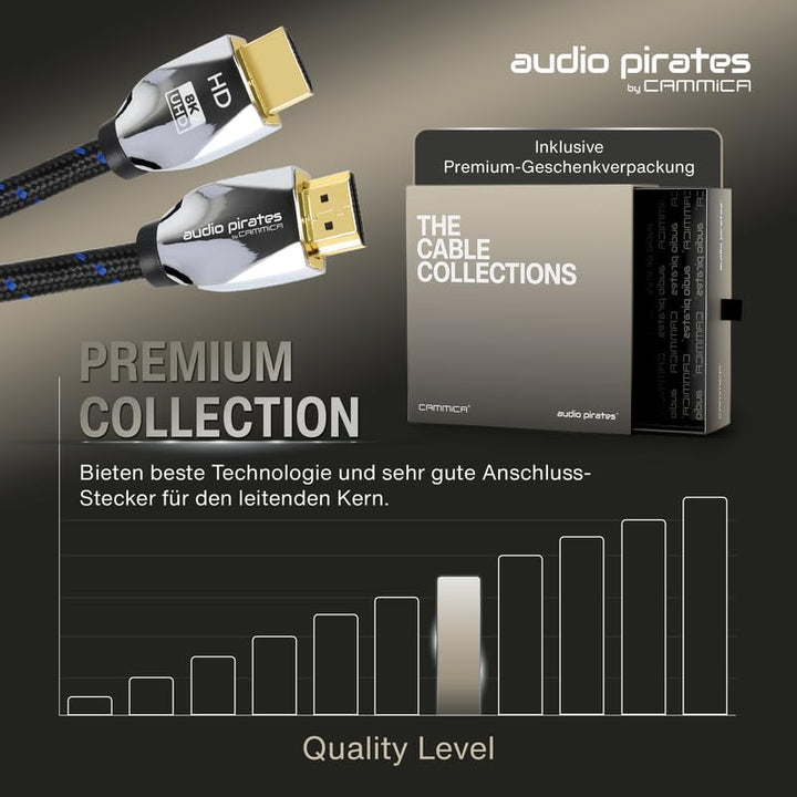audio pirates PREMIUM COLLECTION HDMI 2.1 Kabel | zertifiziert | 48Gbit/s Ultra High Speed HDMI-Kabe