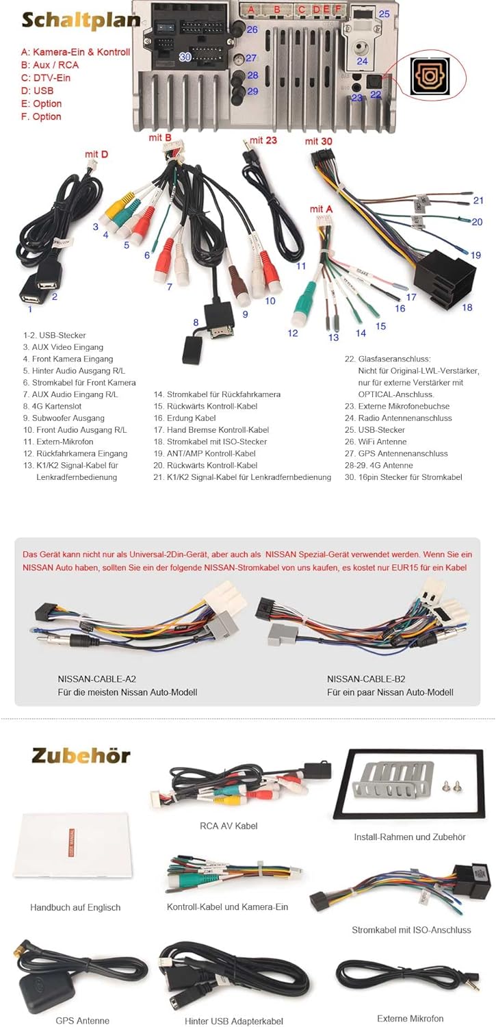 Erisin 7 Zoll Doppel Din 2 din Android 11.0 Autoradio Bluetooth Navi GPS Unterstützt Carplay Android