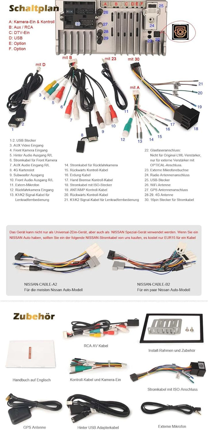 Erisin 7 Zoll Doppel Din 2 din Android 11.0 Autoradio Bluetooth Navi GPS Unterstützt Carplay Android