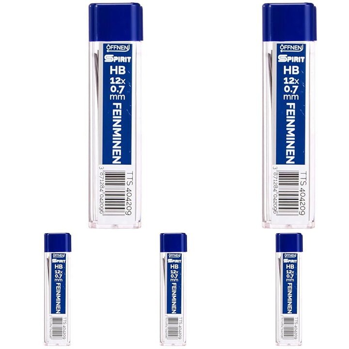 TIPTOP OFFICE OFFNEN Spirit HB 12 x 0.7 mm Feinminen (Packung mit 5) 1 stück (5er Pack), 1 stück (5e