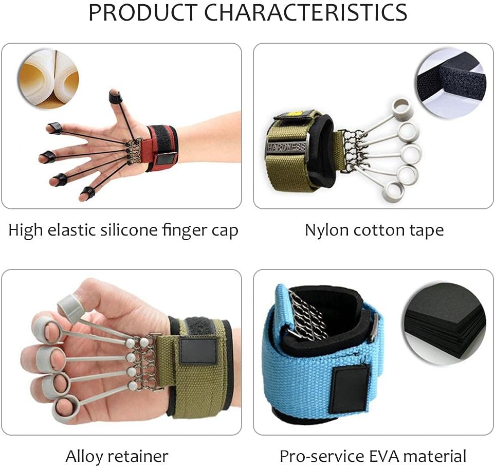 Alomejor Finger-und Hand-Extensor-Trainer Finger-Übungen Finger-Stretch-Griff-Kraft-Trainer Handgrif